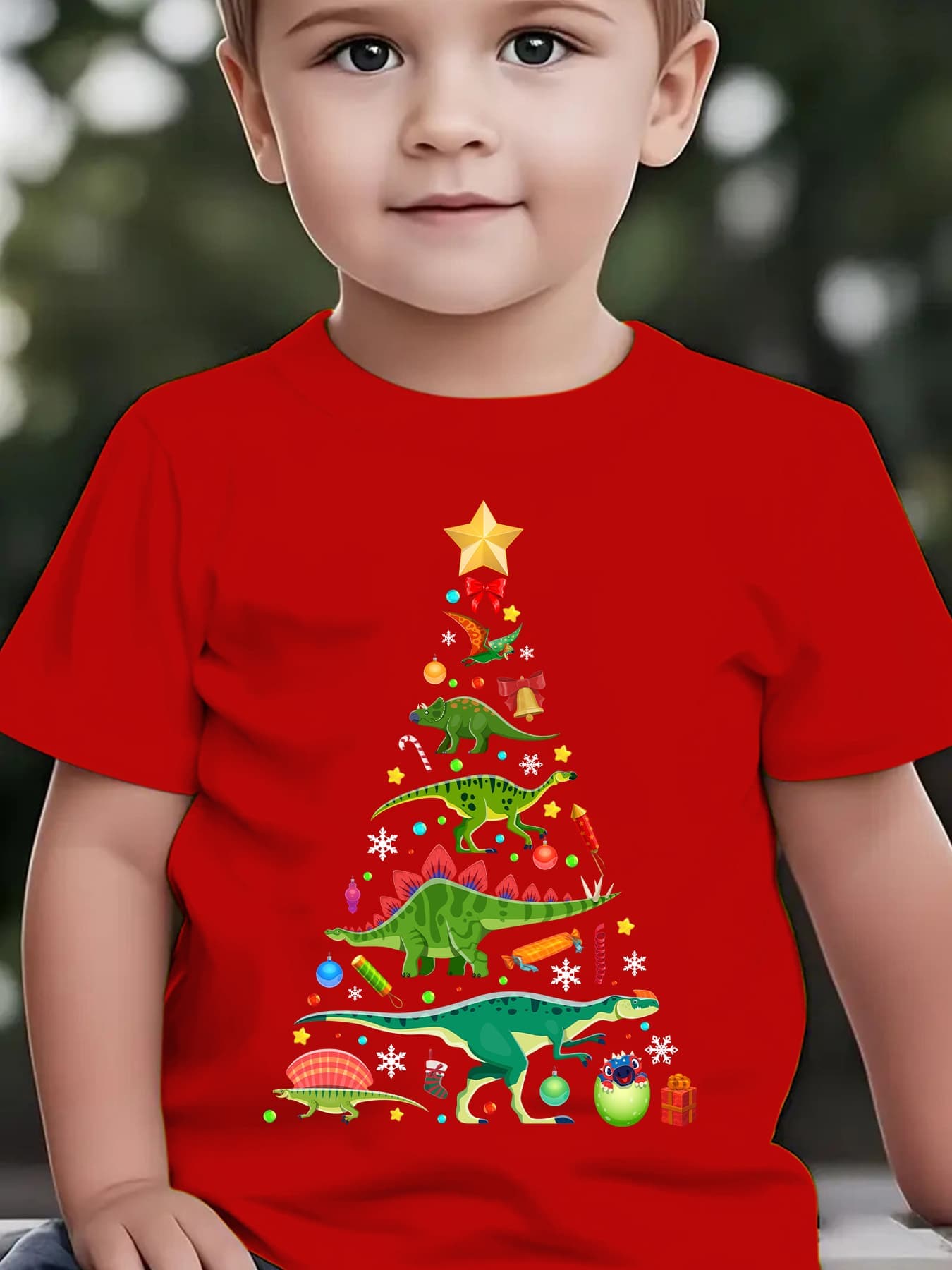 Family Tree Print - NOEL Yaz Çocuk Modası Tişörtü Dinozor