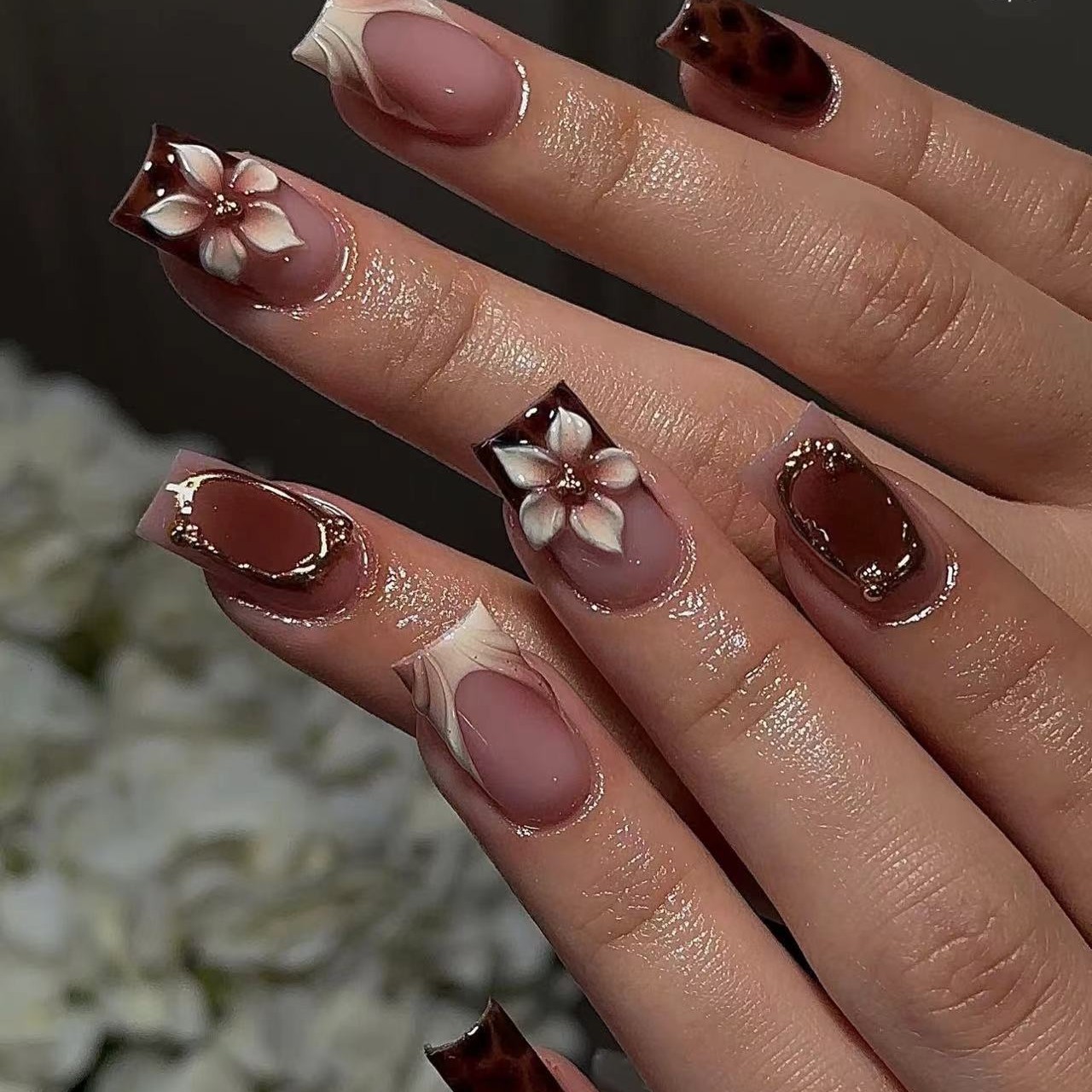 Pressed Flower Art - Kadınlar ve kızlar için kısa kare