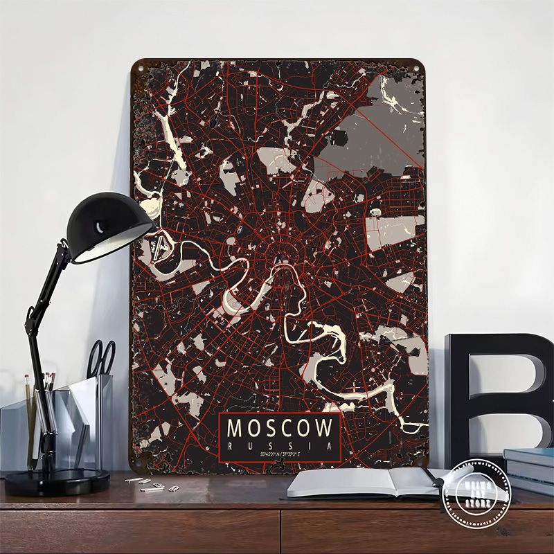 Moskova Şehir Haritası Vektör  - Custom Map Poster incelemesi ve fiyatı