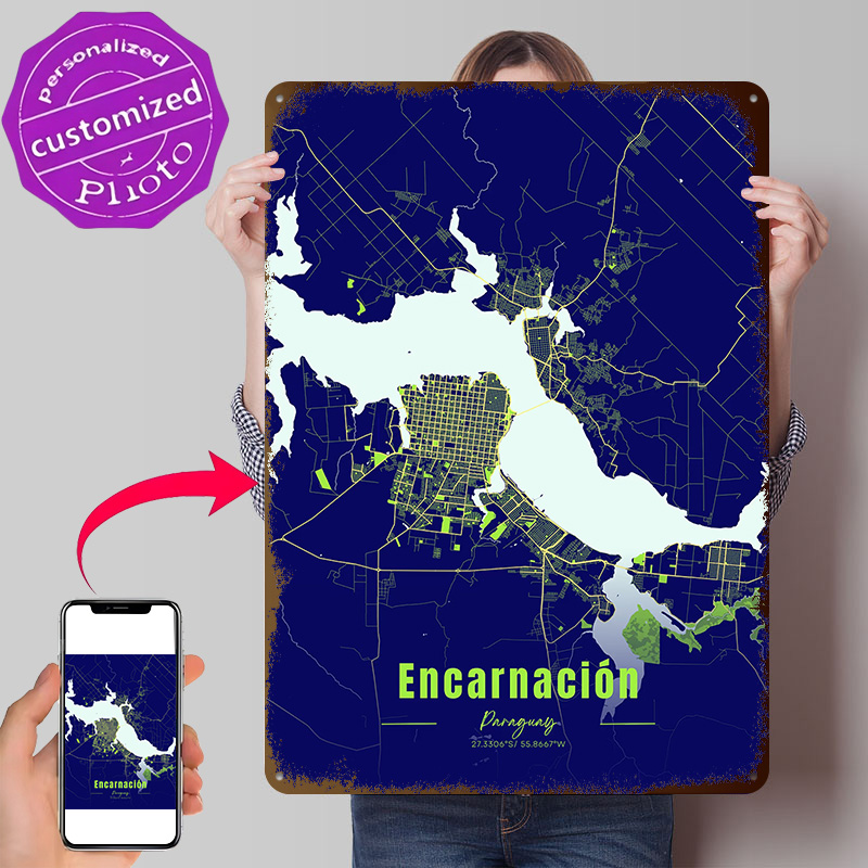 Encarnación Dekorasyon Ev Deko - Custom Map Poster incelemesi ve fiyatı