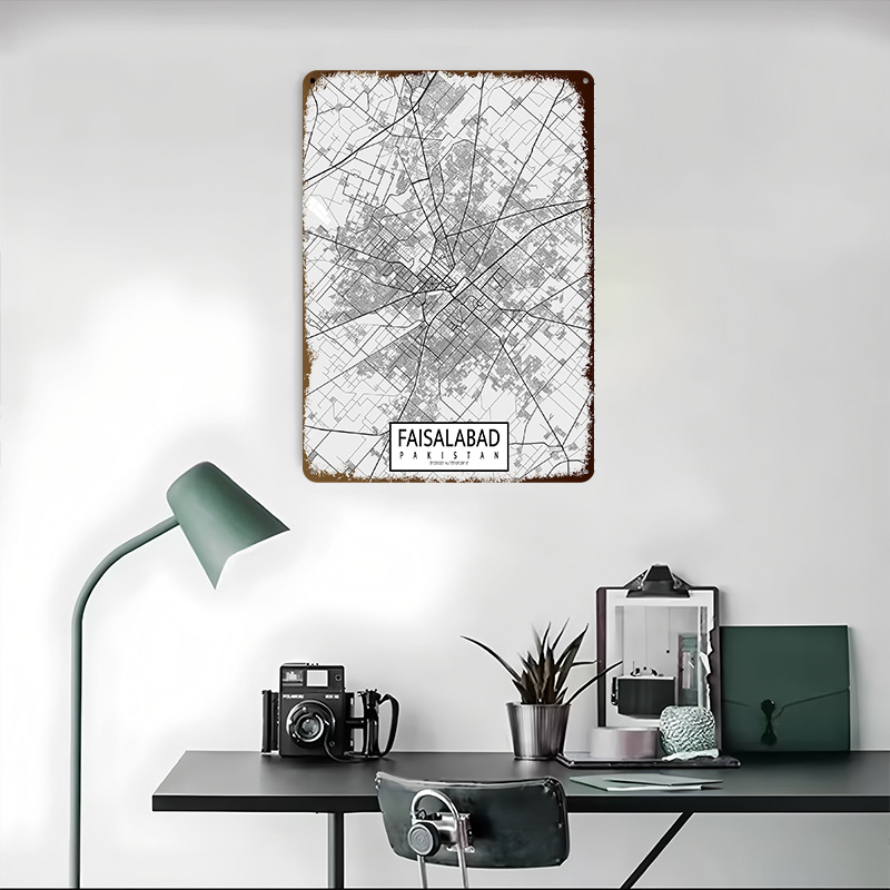 Faisalabad Şehir Haritası Paki - Custom Map Poster incelemesi ve fiyatı