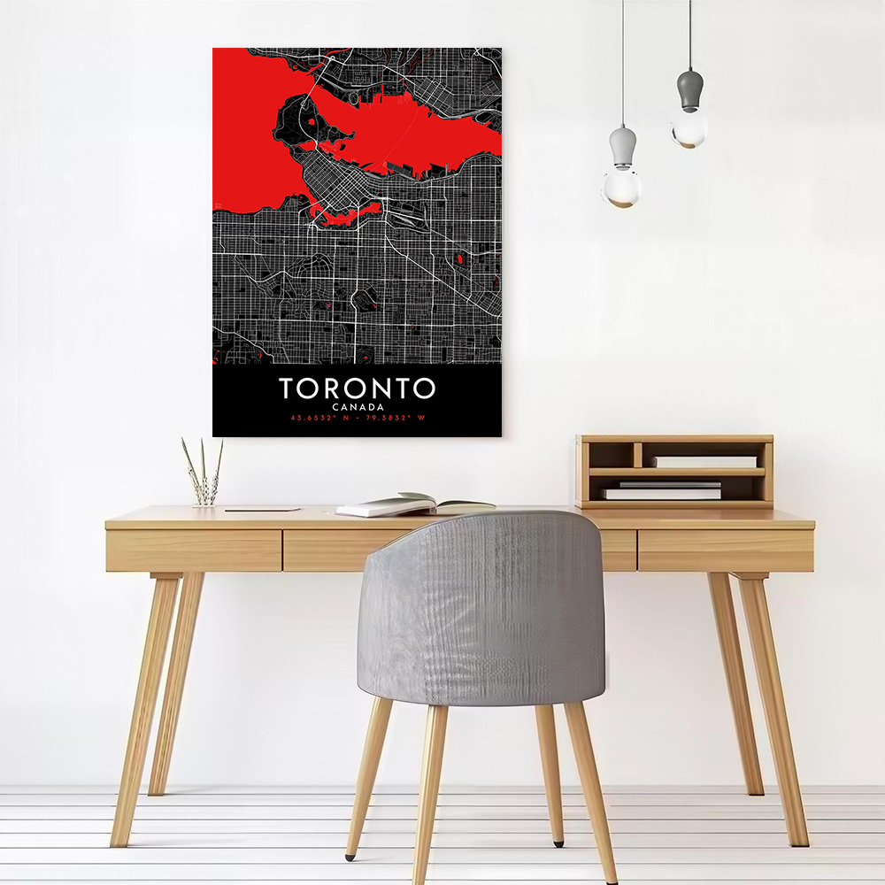 Toronto Karanlık Harita Kanvas - Custom Map Poster incelemesi ve fiyatı