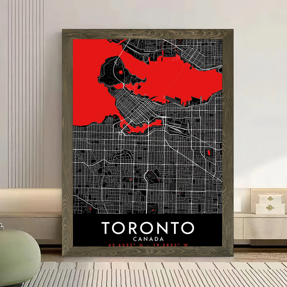 Toronto Karanlık Harita Kanvas - Custom Map Poster incelemesi ve fiyatı