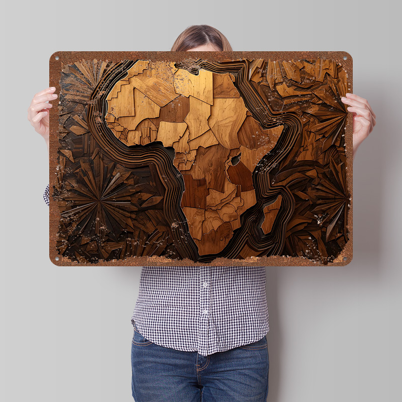 Afrika Haritası Ahşap Oyma San - Custom Map Poster incelemesi ve fiyatı