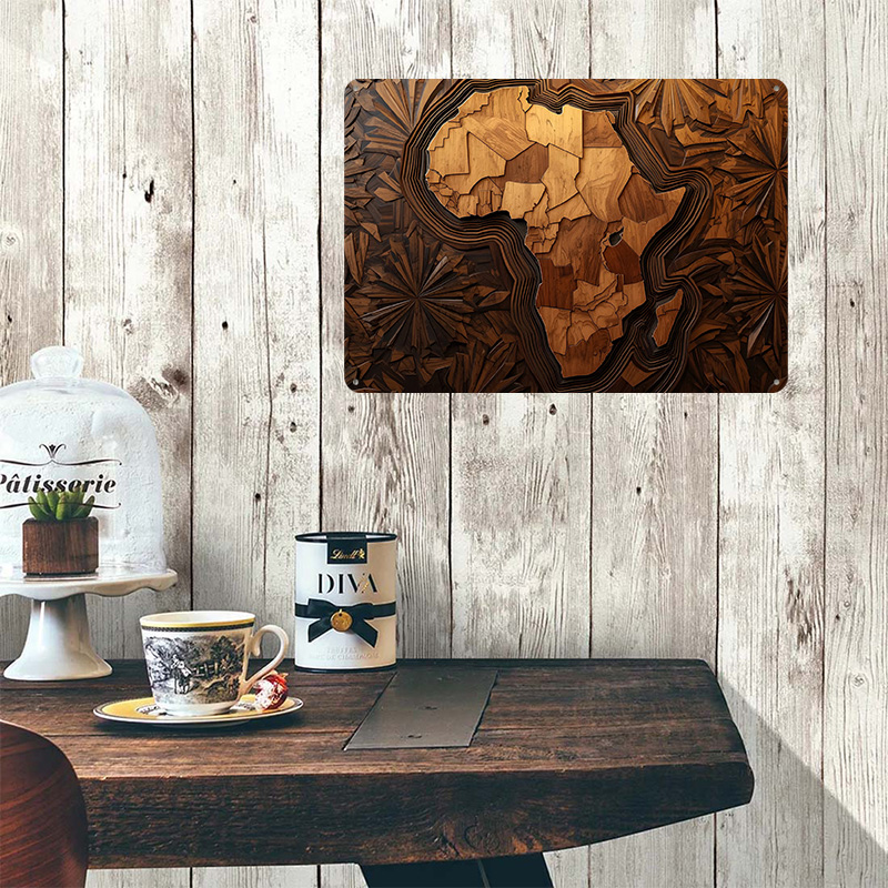 Afrika Haritası Ahşap Oyma San - Custom Map Poster incelemesi ve fiyatı