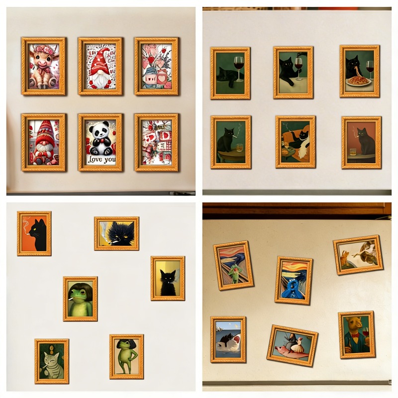 6 adet/takım ahşap buzdolabı m - Engraved Wood Frame incelemesi ve fiyatı