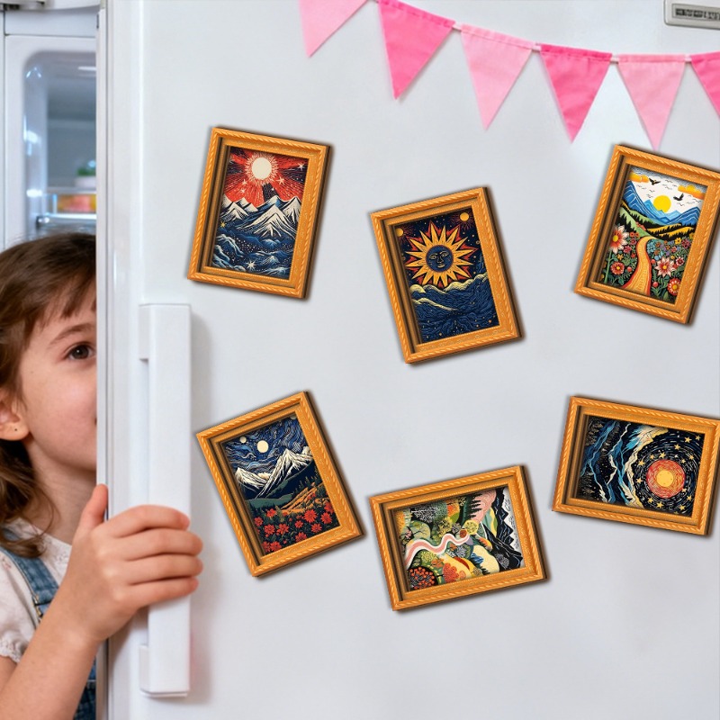 6 adet/takım ahşap buzdolabı m - Engraved Wood Frame incelemesi ve fiyatı