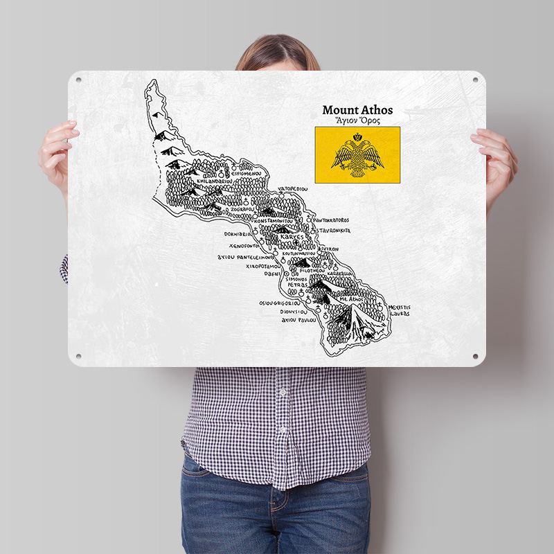 El yapımı Athos Dağı Haritası  - Custom Map Poster incelemesi ve fiyatı
