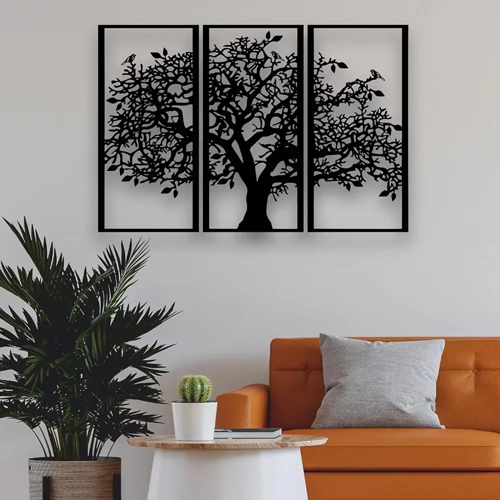 3 Adet Aile Ağacı Metal Duvar  - Family Tree Print incelemesi ve fiyatı