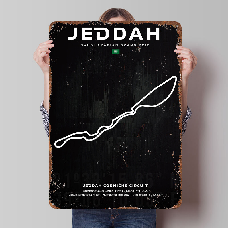 Jeddah Devre Haritası Posteri  - Custom Map Poster incelemesi ve fiyatı