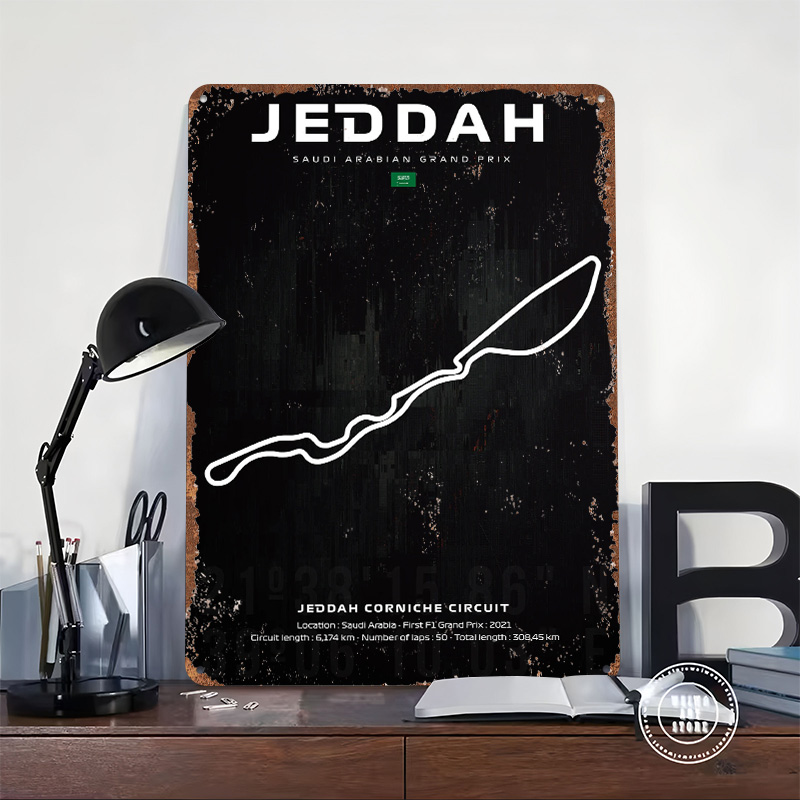 Jeddah Devre Haritası Posteri  - Custom Map Poster incelemesi ve fiyatı